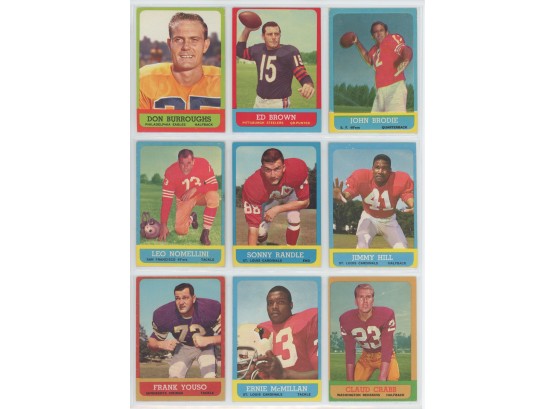 Lot Of (9) 1963 Topps Football Cards
