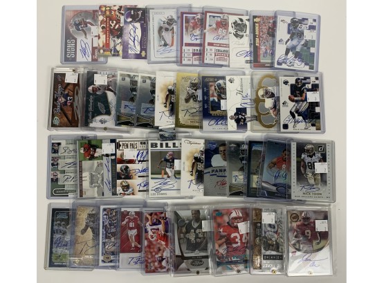 Lot Of (38) Football Autographed Cards