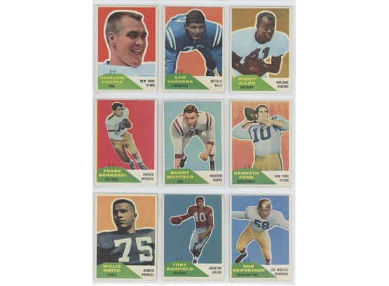 Lot Of (9) 1960 Fleer Football Cards