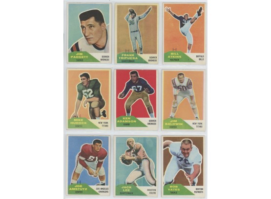 Lot Of (9) 1960 Fleer Football Cards