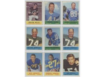 Lot Of (9) 1964 Philadelphia Football Cards