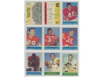 Lot Of (9) 1964 Philadelphia Football Cards