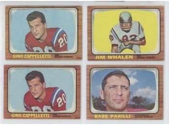 Lot Of (4) 1966 Topps Boston Patriots Football Cards
