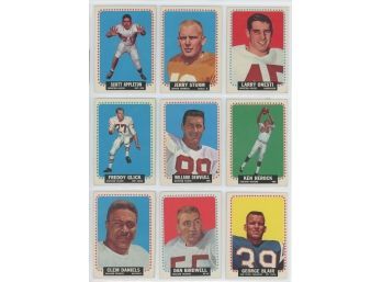 Lot Of (9) 1964 Topps Football Cards
