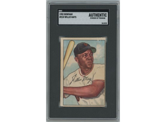 1952 Bowman Willie Mays SGC Authentic