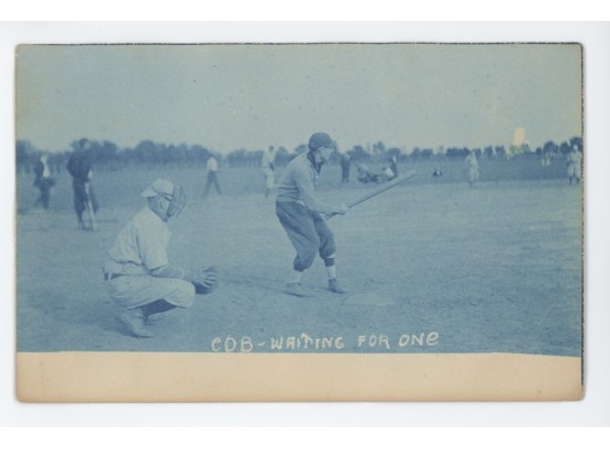 Early 1900s 'Cob - Waiting For One' Baseball Postcard