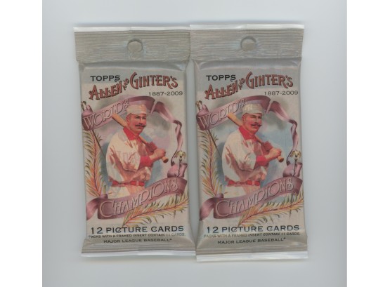 Lot Of (2) Factory Sealed 2009 Allen& Ginter Packs (Michael Phelps Rookie?/ Possible Kershaw Auto?)