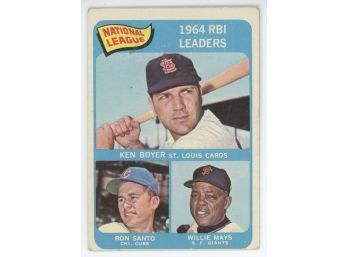 1965 Topps RBI Leaders W/ Willie Mays