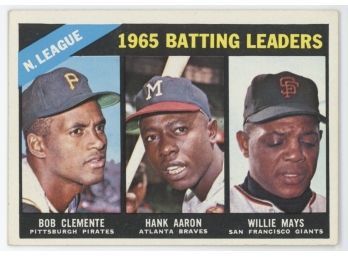 1966 Topps Batting Leaders W/ Clemente/ Aaron Mays