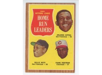 1962 Topps HR Leaders W/ Mays/ Cepeda And Frank Robinson