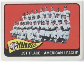 1965 Topps NY Yankees Team Card