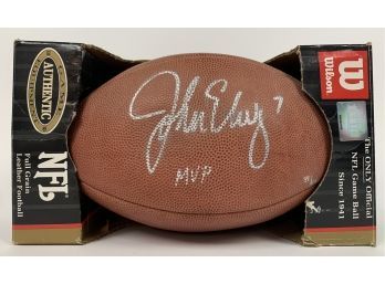 John Elway Signed Super Bowl XXXIII Football W/ #7 And MVP Inscription