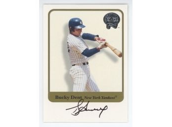 2001 Fleer Greats Of The Game Bucky Dent On Card Autograph