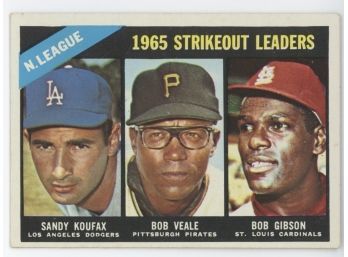 1966 Topps Strikeout Leaders W/ Koufax And Bob Gibson