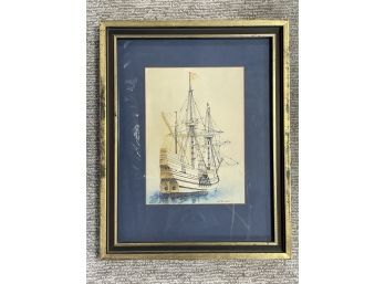 Signed Print Of A Large Ship