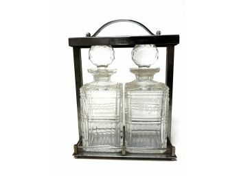 Vintage Scotch And Rye Decanters In Carrier