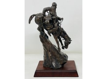 Frederic Remington The Mountain Man Horse Bronze Sculpture Statue Franklin Mint 8'