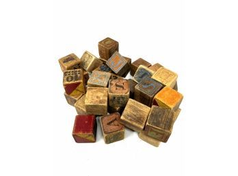 Vintage Wooden Block Collection - 33 Blocks