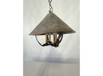 Punched Tin Hanging Light - Untested
