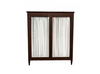 Large Glass Front Inlaid Double Door Display Cabinet