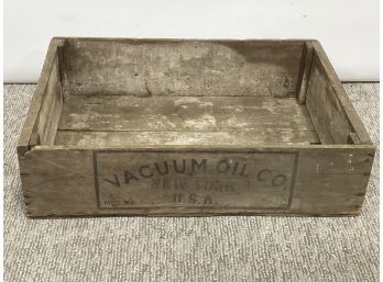 Antique Wooden Vacuum Oil Co - Mobiloil Shipping Crate