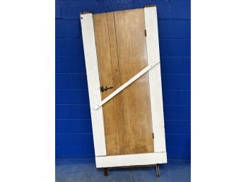 Late 18th Pine Door With Period Hardware In Funky Surround