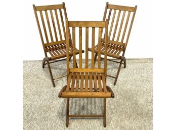Trio Of Antique Paris Mfg Co Wooden Folding Chairs