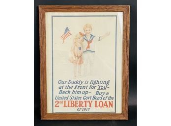 Vintage Liberty Loans Poster Framed