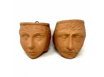 Very Unique Terracotta Face Pots