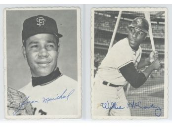 1969 Topps Deckle Edge Willie McCovey And Juan Marichal