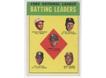 1963 Topps Batting Leaders W/ Hank Aaron/ Frank Robinson And Musial