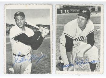 1969 Topps Deckle Edge Brooks Robinson And Willie Mays