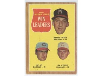 1962 Topps Win Leaders W/ Warren Spahn