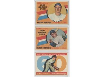 Lot Of (3) 1960 Topps Baseball Cards