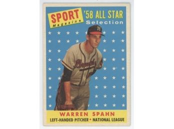 1958 Topps Warren Spahn All Star