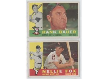 1960 Topps Nellie Fox And Hank Bauer