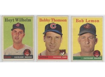 Lot Of (3) 1958 Topps Baseball Cards