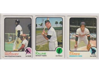 Lot Of (3) 1973 Topps Baseball Stars