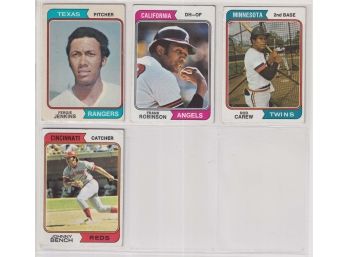 1974 Topps Baseball (4) Card Lot