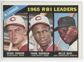 1966 Topps RBI Leaders W/ Willie Mays And Frank Robinson