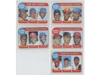 Lot Of (5) 1969 Topps Baseball Leaders Cards