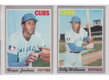 Lot Of (2) 1970 Topps Cubs W/ Billy Williams And Fergie Jenkins
