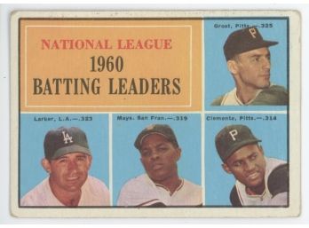 1961 Topps Batting Leaders W/ Willie Mays And Roberto Clemente