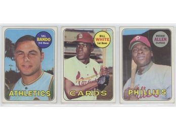 Lot Of (3) 1969 Topps Baseball Cards
