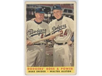 1958 Topps Duke Snider/ Walt Alston Dodger's Boss & Power