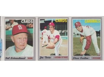 Lot Of (3) 1970 Topps Cardinals W/ Steve Carlton