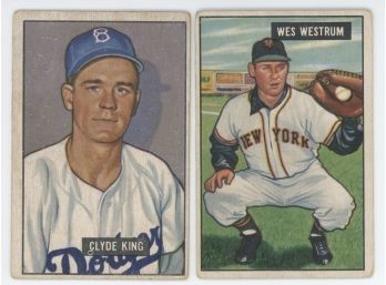 Lot Of (2) 1951 Bowman Baseball Cards