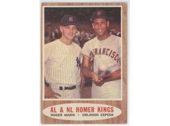 1962 Topps Roger Maris And Rolando Cepeda AL/NL HR Kings