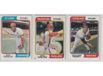 1974 Topps Baseball (3) Card Pitcher Lot