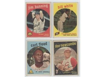 Lot Of (4) 1959 Topps Baseball Semi-Stars